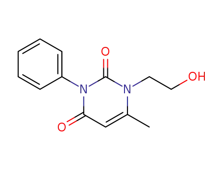 Molecular Structure of 38756-99-9 (1-(2-hydroxyethyl)-6-methyl-3-phenyl-2,4(1H,3H)-pyrimidinedione)