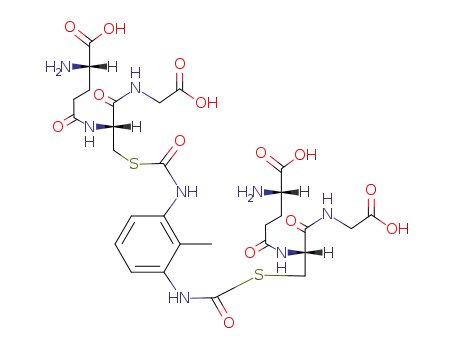 Molecular Structure of 188910-15-8 ((S)-2-Amino-4-[(R)-2-{3-[(R)-2-((S)-4-amino-4-carboxy-butyrylamino)-2-(carboxymethyl-carbamoyl)-ethylsulfanylcarbonylamino]-2-methyl-phenylcarbamoylsulfanyl}-1-(carboxymethyl-carbamoyl)-ethylcarbamoyl]-butyric acid)