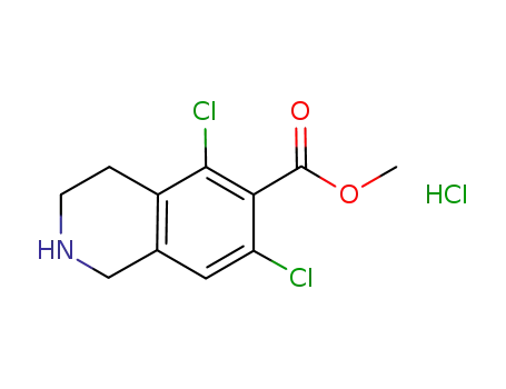 Molecular Structure of 851784-90-2 (methyl 5,7-dichloro-1,2,3,4-tetrahydroisoquinoline-6-carboxylate)