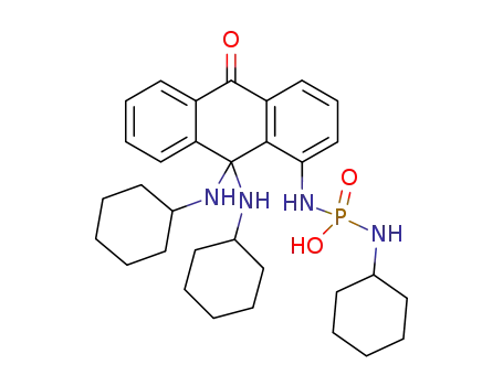 Molecular Structure of 212834-58-7 (9,9-di(cyclohexylamino)-1-cyclohexylaminohydroxyphosphorylamino-10-anthrone)