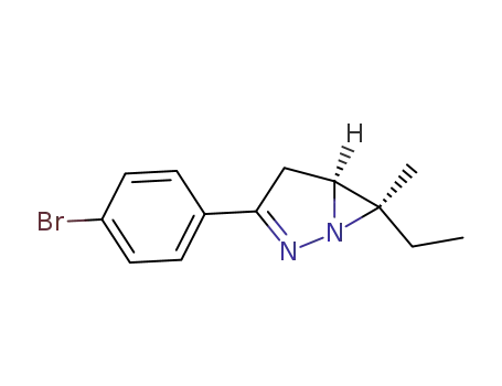Molecular Structure of 100189-09-1 (3-(p-bromophenyl)-6-endo-ethyl-6-exo-methyl-1,2-diazabicyclo<3.1.0>hex-2-ene)