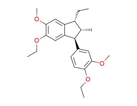 (+/-)-5-ethoxy-3<i>t</i>-(4-ethoxy-3-methoxy-phenyl)-1<i>r</i>-ethyl-6-methoxy-2<i>c</i>-methyl-indan