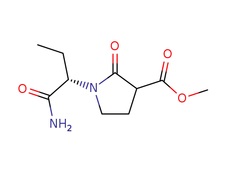 Molecular Structure of 941289-97-0 (1-((S)-1-carbamoylpropyl)-2-oxopyrrolidine-3-carboxylic acid methyl ester)