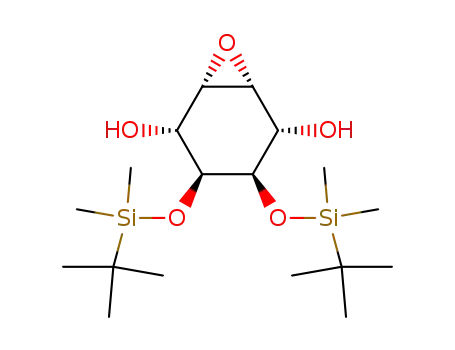 Molecular Structure of 125164-85-4 ((1R,2S,3R,4S,5R,6S)-3,4-Bis-(tert-butyl-dimethyl-silanyloxy)-7-oxa-bicyclo[4.1.0]heptane-2,5-diol)