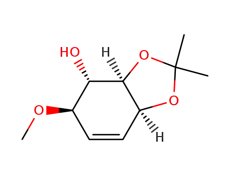 Molecular Structure of 1195550-95-8 ((3aR,4S,5R,7aS)-5-methoxy-2,2-dimethyl-3a,4,5,7a-tetrahydrobenzo[d][1,3]dioxol-4-ol)