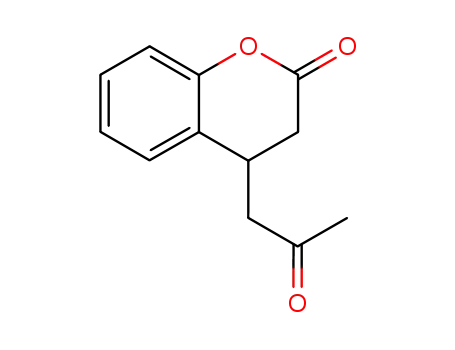 Molecular Structure of 112217-95-5 (2H-1-Benzopyran-2-one, 3,4-dihydro-4-(2-oxopropyl)-)