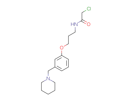 Molecular Structure of 108441-34-5 (Acetamide, 2-chloro-N-[3-[3-(1-piperidinylmethyl)phenoxy]propyl]-)