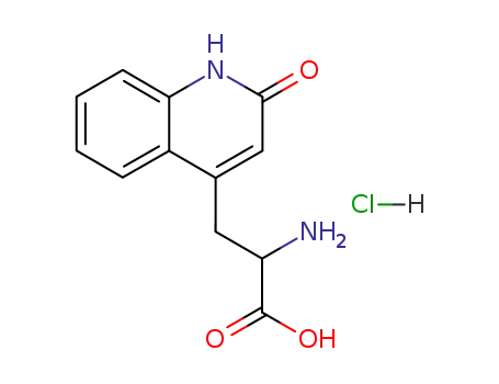 Molecular Structure of 132210-24-3 (2-AMINO-3-(1,2-DIHYDRO-2-OXOQUINOLINE-4-YL)PROPANOIC ACID HYDROCHLORIDE)