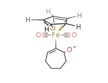 Molecular Structure of 95865-41-1 (dicarbonyl(η5-cyclopentadienyl)(η1-7-methoxy-1-cycloheptenyl)iron)