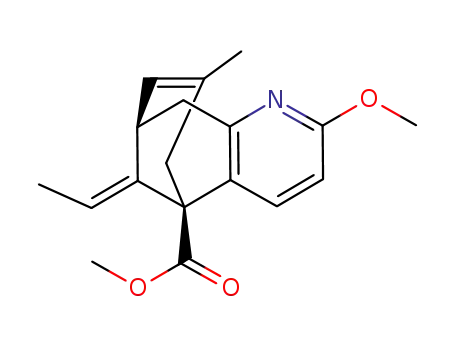 Molecular Structure of 185741-44-0 ((1R,9R)-13-Eth-(E)-ylidene-5-methoxy-11-methyl-6-aza-tricyclo[7.3.1.0<sup>2,7</sup>]trideca-2<sup>(7)</sup>,3,5,10-tetraene-1-carboxylic acid methyl ester)