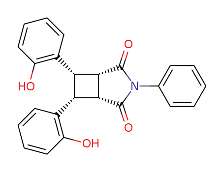 Molecular Structure of 84319-82-4 (N-phenyl-c-3,c-4-bis(2-hydroxyphenyl)-r-1,c-2-cyclobutanedicarboximide)