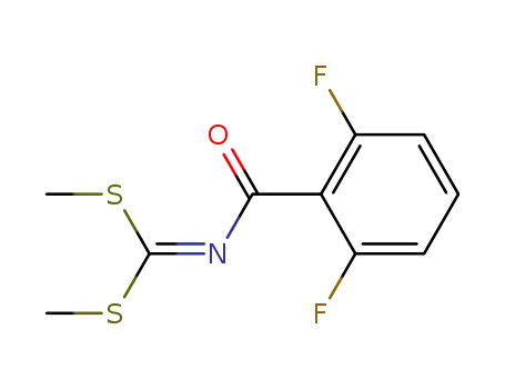 Molecular Structure of 119448-98-5 (N-(Bis-methylsulfanyl-methylene)-2,6-difluoro-benzamide)