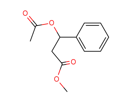 Molecular Structure of 90104-62-4 (Benzenepropanoic acid, b-(acetyloxy)-, methyl ester)