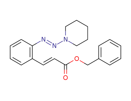 Molecular Structure of 1399175-32-6 ((E)-benzyl-3-(2-((E)-piperidin-1-yldiazenyl)phenyl)acrylate)