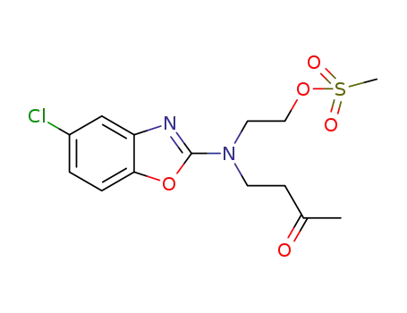 Molecular Structure of 1383717-11-0 (methanesulfonic acid 2-[(5-chloro-benzooxazol-2-yl)-(3-oxo-butyl)amino]ethyl ester)
