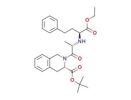 Molecular Structure of 82586-56-9 (tert-butyl (S)-2-(((S)-1-ethoxy-1-oxo-4-phenylbutan-2-yl)-L-alanyl)-1,2,3,4-tetrahydroisoquinoline-3-carboxylate)
