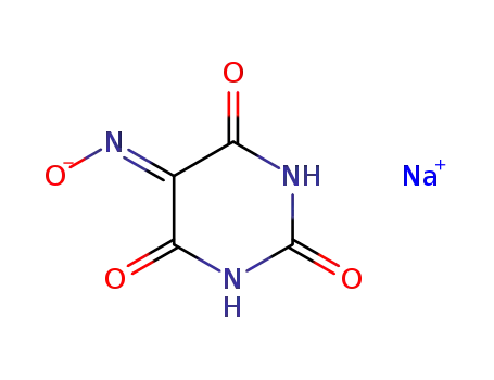 Molecular Structure of 825-29-6 (pyrimidine-2,4,5,6(1H,3H)-tetrone 5-oxime, monosodium salt)