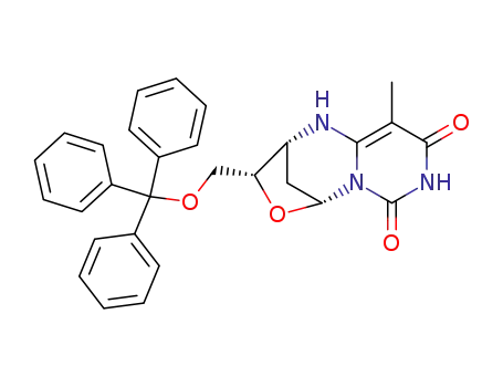 Molecular Structure of 73971-78-5 (6,3'-Imino-1-(2,3-dideoxy-5-O-trityl-β-D-threo-pentofuranosyl)thymine)