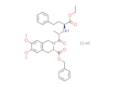 <3S-<2<R*(R*)>>,3R*>-2-<2-<<1-(ethoxycarbonyl)-3-phenylpropyl>amino>-1-oxopropyl>-1,2,3,4-tetrahydro-6,7-dimethoxy-3-isoquinolinecarboxylic acid, phenylmethyl ester, hydrochloride