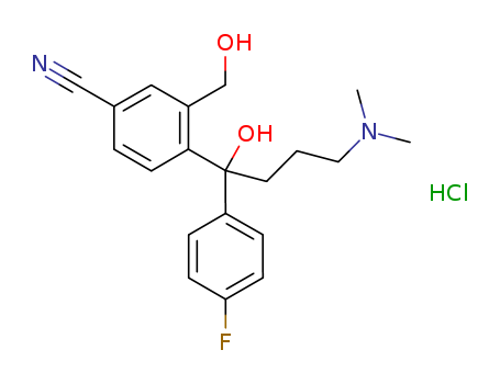 4-CYANO(2-(HYDROXY METHYL)PHENYL-(4-FLUORO PHENYL)-(3-DIMETHYL AMINO PROPYL)METHANOL HCL