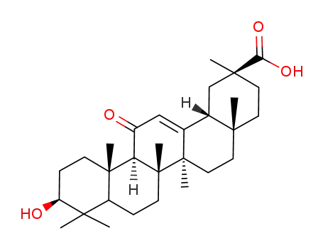 Molecular Structure of 10379-72-3 ((3beta,20alpha)-3-hydroxy-11-oxoolean-12-en-29-oic acid)