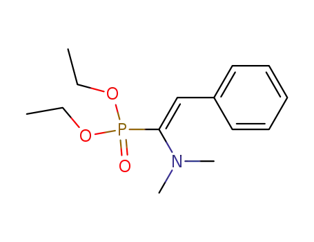 Molecular Structure of 33465-33-7 (Phosphonic acid, [1-(dimethylamino)-2-phenylethenyl]-, diethyl ester,
(E)-)