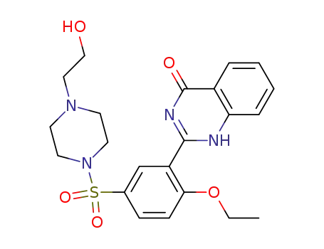 Molecular Structure of 150479-46-2 (2-{2-Ethoxy-5-[4-(2-hydroxyethyl)-1-piperazinylsulphonyl]phenyl}quinazolin-4<sup>(3)</sup>-one)