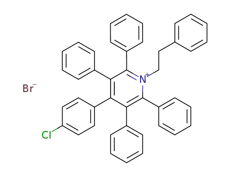 Molecular Structure of 76192-15-9 (4-(4-Chloro-phenyl)-1-phenethyl-2,3,5,6-tetraphenyl-pyridinium; bromide)
