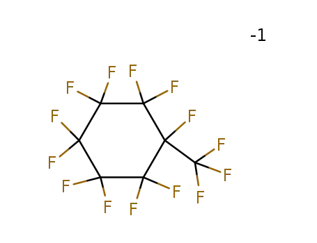Molecular Structure of 96759-86-3 (1,1,2,2,3,3,4,4,5,5,6-Undecafluoro-6-trifluoromethyl-cyclohexane)