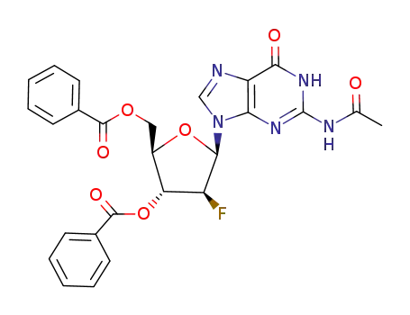 Molecular Structure of 134222-04-1 (N<sup>2</sup>-acetyl-9-(3,5-di-O-benzoyl-2-deoxy-2-fluoro-β-D-arabinofuranosyl)guanine)