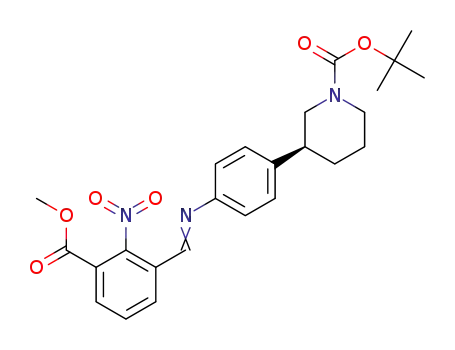 Molecular Structure of 1312106-32-3 (18-(nitrobenzylideneamino)phenylpiperidine-1-carboxylate)
