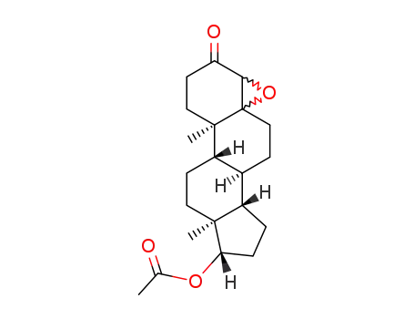 Molecular Structure of 2944-75-4 (17β-acetoxy-4,5-epoxy-5β-androstan-3-one)