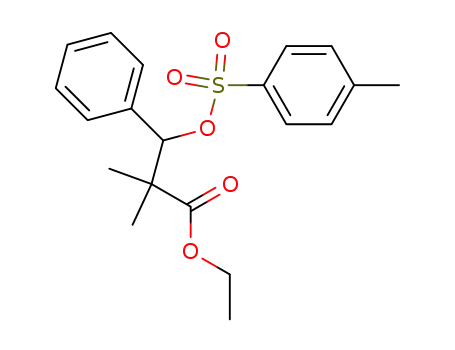 Molecular Structure of 81699-64-1 (2,2-Dimethyl-3-phenyl-3-(toluene-4-sulfonyloxy)-propionic acid ethyl ester)