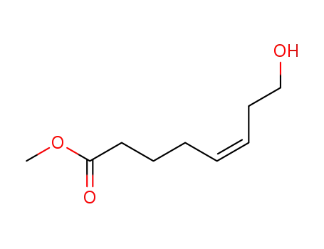 Molecular Structure of 83606-22-8 (5-Octenoic acid, 8-hydroxy-, methyl ester, (Z)-)