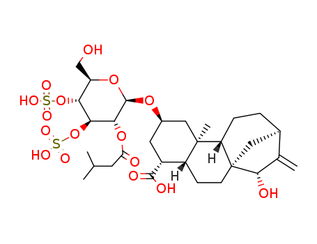 15alpha-Hydroxy-2beta-((2-O-isovaleryl-3,4alpha-di-O-sulpho-beta-D-glucopyranosyl)oxy)-19-norkaur-16-en-18-oic acid