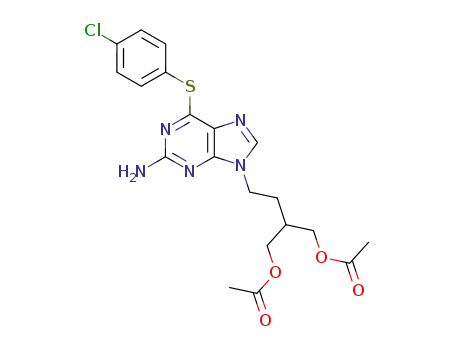 Molecular Structure of 225111-66-0 (9-<4-acetoxy-3-(acetoxymethyl)butyl>-2-amino-6-<(4-chlorophenyl)sulfanyl>-9H-purine)