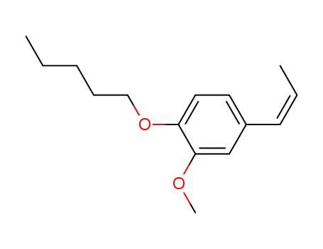 Molecular Structure of 10484-36-3 (2-pentyloxy-5-prop-1-enylanisole)