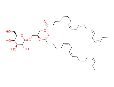 Molecular Structure of 121245-05-4 ((2S)-1-O-(5Z,8Z,11Z,14Z,17Z-eicosapentaenoyl)-2-O-(6Z,9Z,12Z,15Z-octadecatetranoyl)-3-β-D-galactopyranosyl-sn-glycerol)