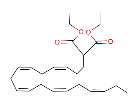 Molecular Structure of 181213-54-7 (((3Z,6Z,9Z,12Z,15Z)-2-Octadeca-3,6,9,12,15-pentaenyl)-malonic acid diethyl ester)