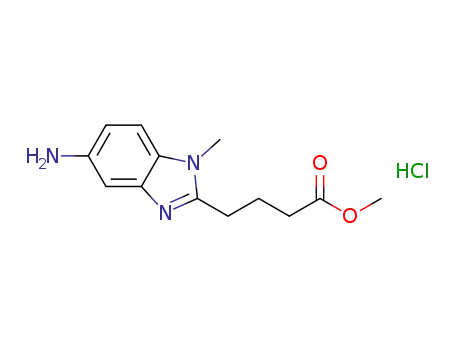 Molecular Structure of 1221157-11-4 (4-(5-amino-1-methyl-1H-benzoimidazol-2-yl)butyric acid methyl ester hydrochloride)