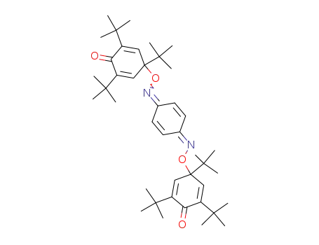 Molecular Structure of 52211-69-5 (O,O'-bis(1,3,5-tri-tert-butyl-4-oxo-2,5-cyclohexadienyl)-p-benzoquinone dioxime)