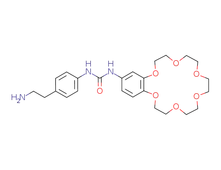 Molecular Structure of 411223-76-2 (1-[4-(2-amino-ethyl)-phenyl]-3-(6,7,9,10,12,13,15,16,18,19-decahydro-5,8,11,14,17,20-hexaoxa-benzocyclooctadecen-2-yl)-urea)
