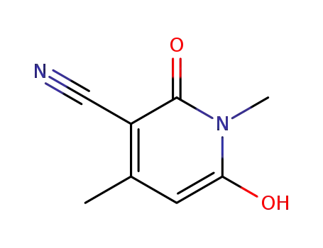 Molecular Structure of 27074-03-9 (1,4-Dimethyl-3-cyano-6-hydroxypyrid-2-one)