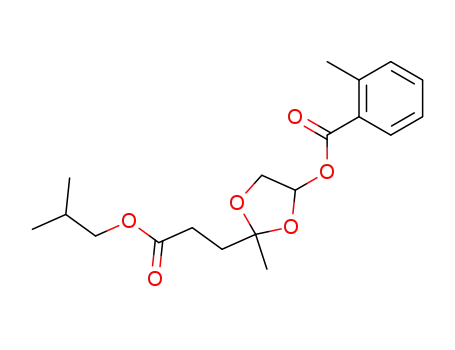 Molecular Structure of 99968-26-0 (2-Methyl-benzoic acid 2-(2-isobutoxycarbonyl-ethyl)-2-methyl-[1,3]dioxolan-4-yl ester)