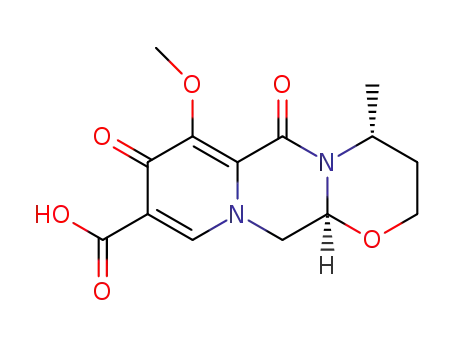 Molecular Structure of 1335210-34-8 ((4R,12aS)-7-Methoxy-4-Methyl-6,8-dioxo-3,4,6,8,12,12a-hexahydro-2H-[1,3]oxazino[3,2-d]pyrido[1,2-a]pyrazine-9-carboxylic acid)