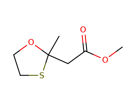 Molecular Structure of 80563-95-7 (1,3-Oxathiolane-2-acetic acid, 2-methyl-, methyl ester)