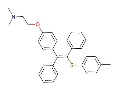 Molecular Structure of 1148025-82-4 ((E)-1-(4-dimethylaminoethoxyphenyl)-1,2-diphenyl-2-(4-tolyl)thioethene)