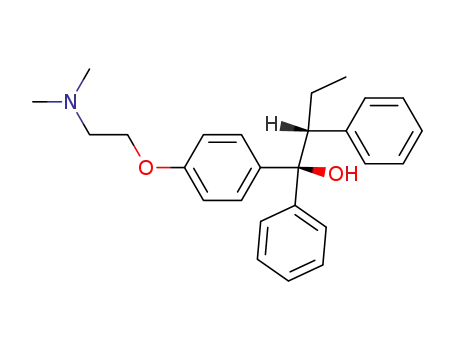Molecular Structure of 77542-07-5 (Benzeneethanol,R-[4-[2-(dimethylamino)ethoxy]- phenyl]-â-ethyl-R-phenyl-,(RR,âR)-rel- )