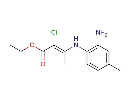 Molecular Structure of 79628-75-4 (3-(2-amino-4-methyl-anilino)-2-chloro-crotonic acid ethyl ester)