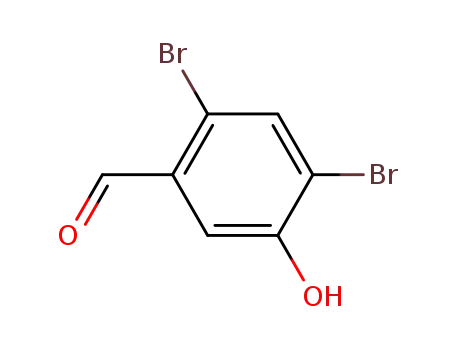 Molecular Structure of 3111-51-1 (2,4-Dibromo-5-hydroxybenzaldehyde)